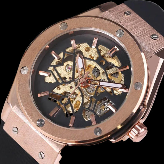 Boulon Rose Gold — Automatic Skeleton Watch