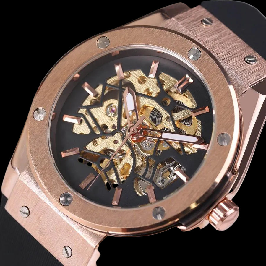 Boulon Rose Gold — Automatic Skeleton Watch