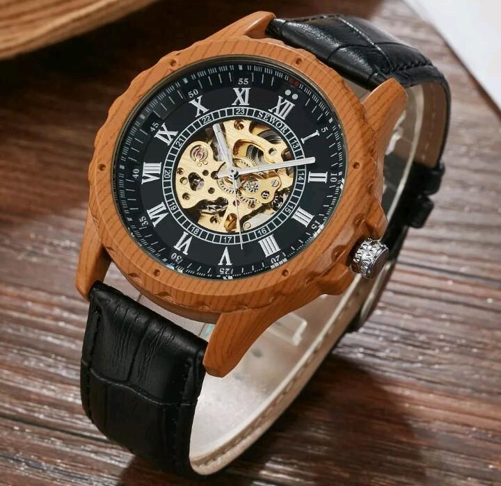 Carving — Wood & Skeleton Watch